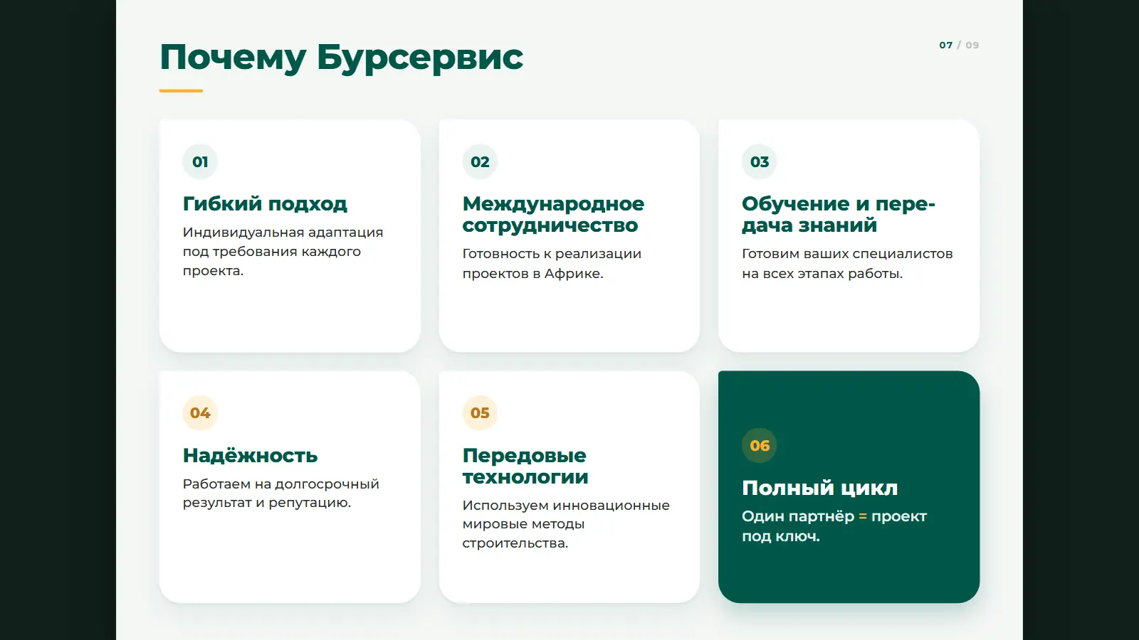 Слайд презентации Бурсервис — почему выбирают компанию